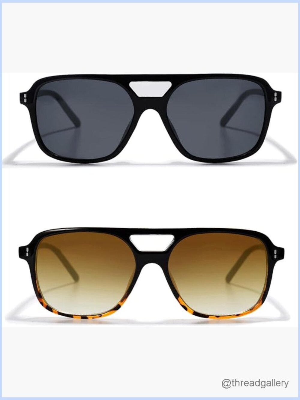 Retro Square Aviator Sunglasses Unisex Vintage UV400 Protection Medium